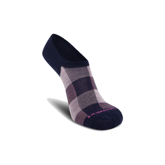 Swanndri Knowler Merino Invisible Sock - Navy/Pink Check