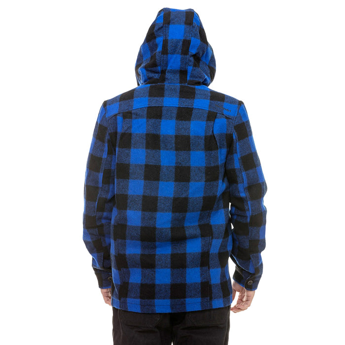 Swanndri Men's Hudson Wool Hoodie - Blue/Black Check