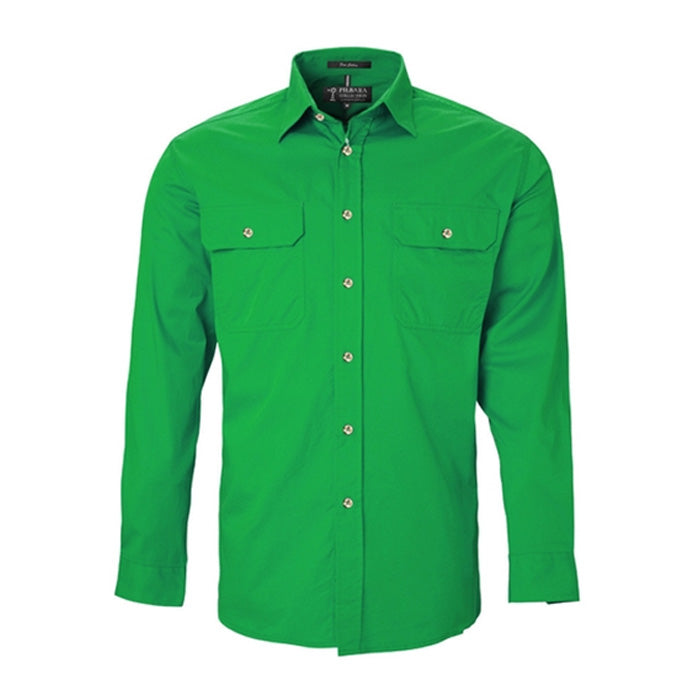 Pilbara Men's Open Front L/S Shirts - Light Colours