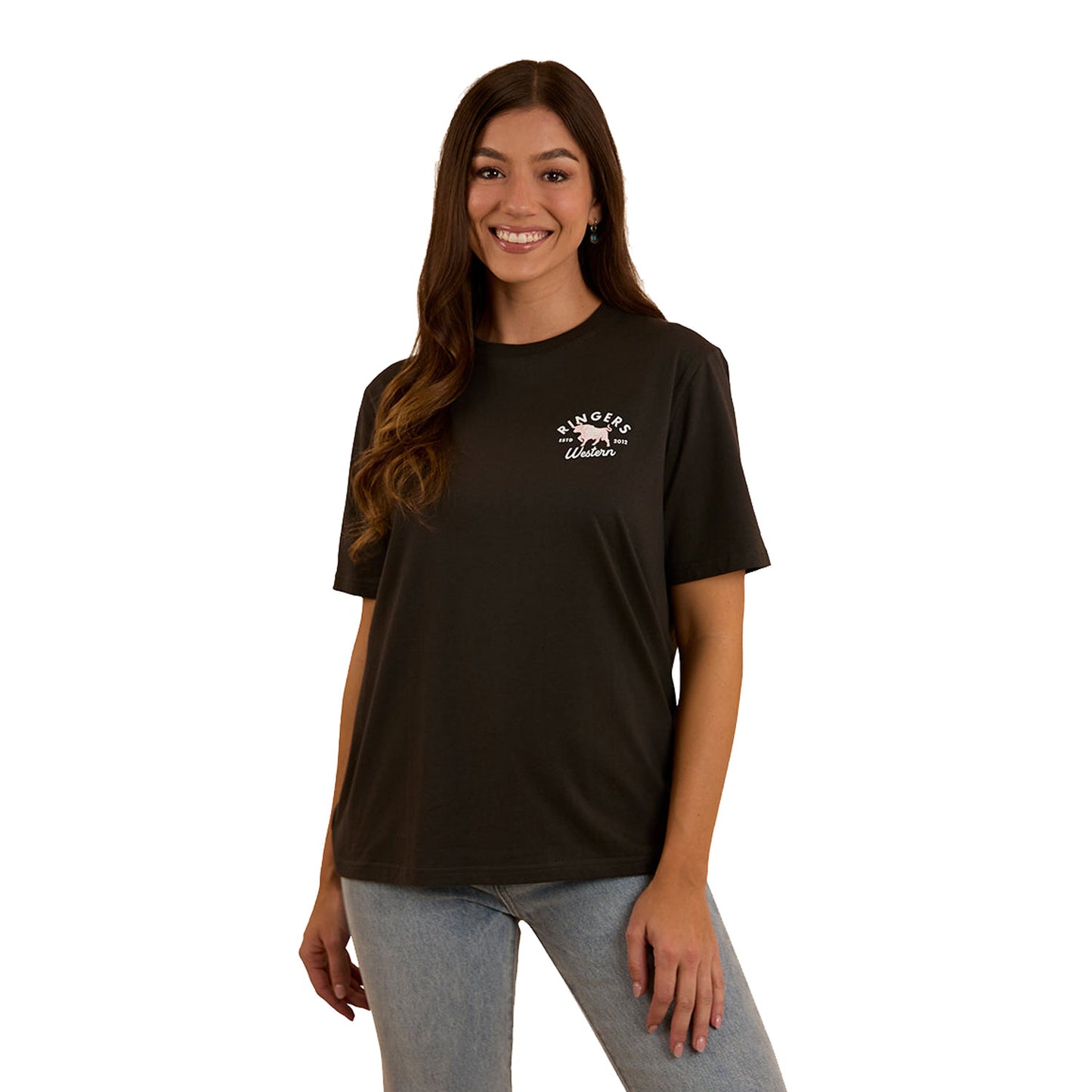 Ringers Western Women's Hometown Loose Fit T-Shirt - Charcoal