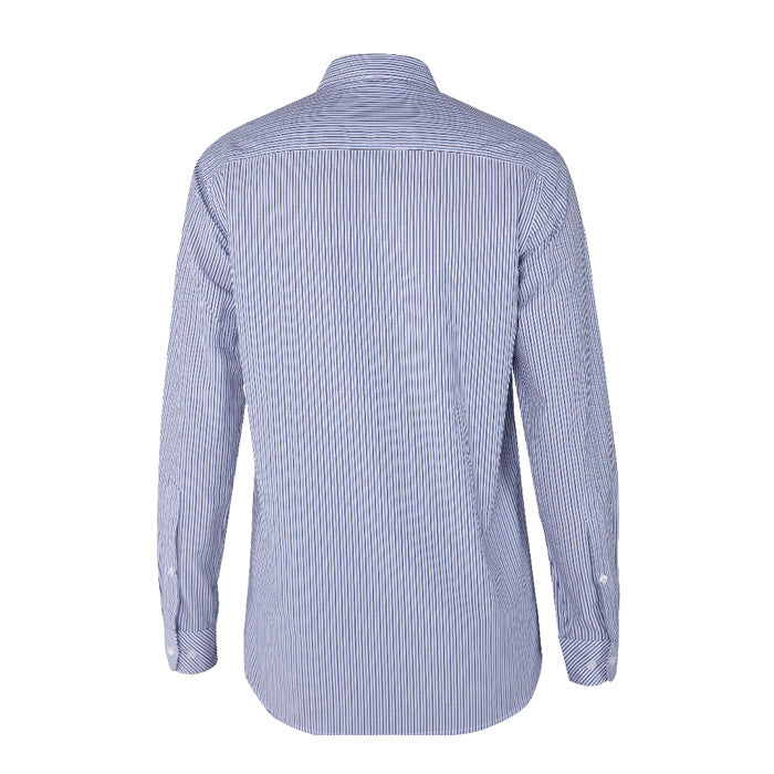 Pilbara Men's Y/D Stripe L/S Shirt - Maroon/Navy/White Stripe