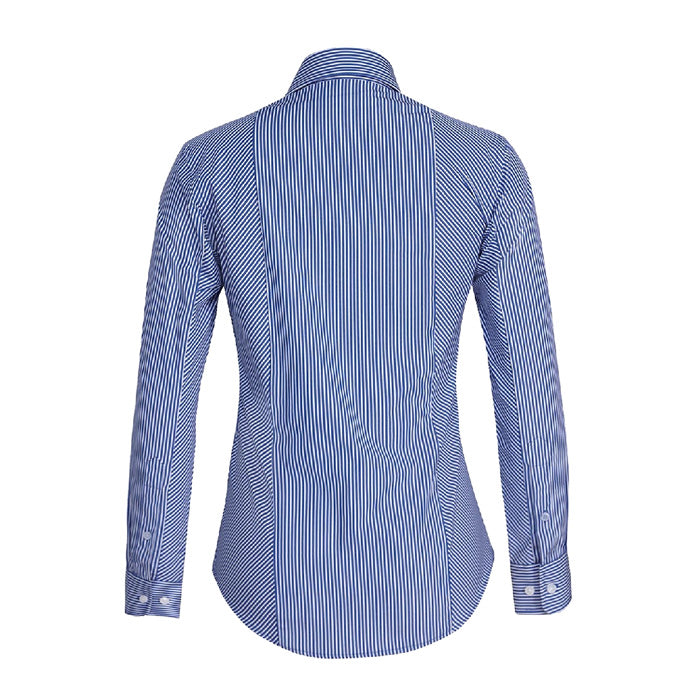 Pilbara Ladies Striped L/S Shirt - Royal/White