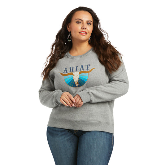 Ariat Women's Real Pacific Steerhead Sweatshirt - Heather Grey