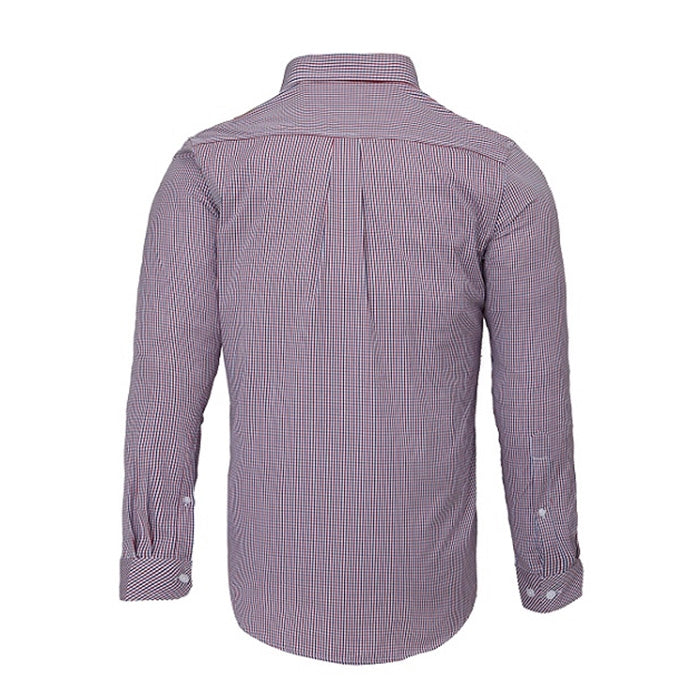 Pilbara Men's Double Pockets L/S Shirt - Red/Navy/White