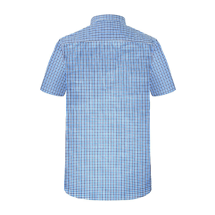 Pilbara Men’s Y/D Check S/S Shirt - Emerald/Navy/White Check