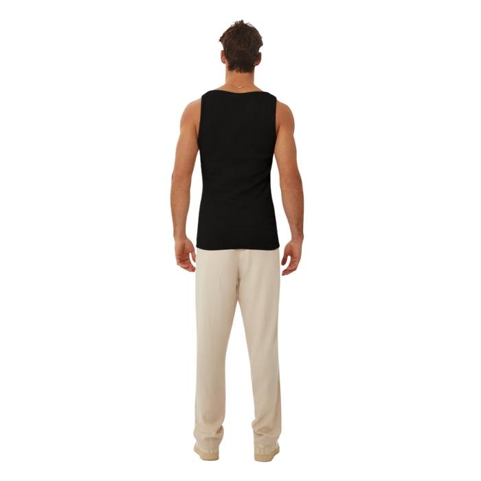 Industrie The Brando Ribbed Singlet - Black
