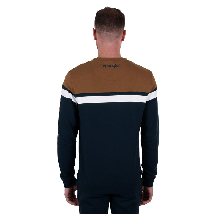 Wrangler Men's Martin Crew - Navy/Dark Tan