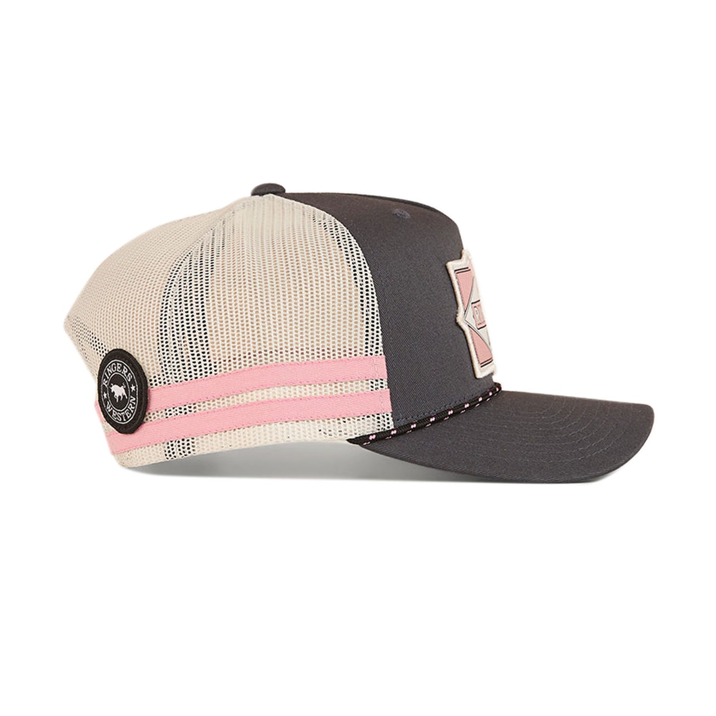 Ringers Western Hometown Trucker Cap - Charcoal / Rosey