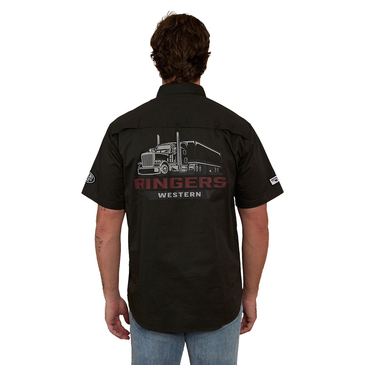 Ringers Western Big Rig Men's Short Sleeve Dress Shirt - Charcoal
