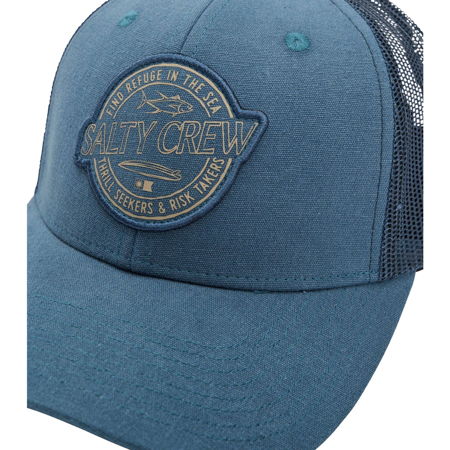 Salty Crew Skewed Retro Trucker Cap - Pilot Blue