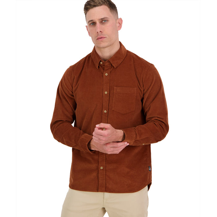 Swanndri Men's Ranfurly Corduroy Long Sleeve Shirt - Rust