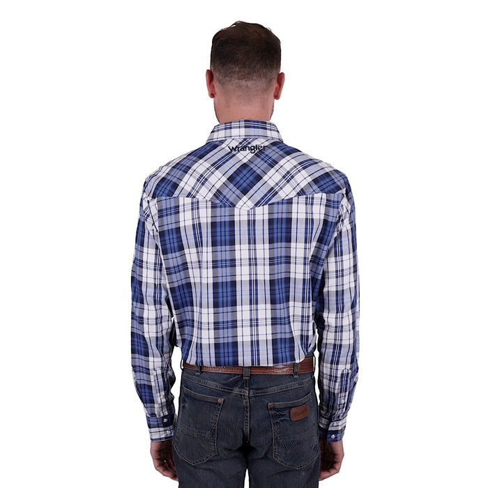 Wrangler Men's Albert Logo L/S Shirt - Blue/Teal