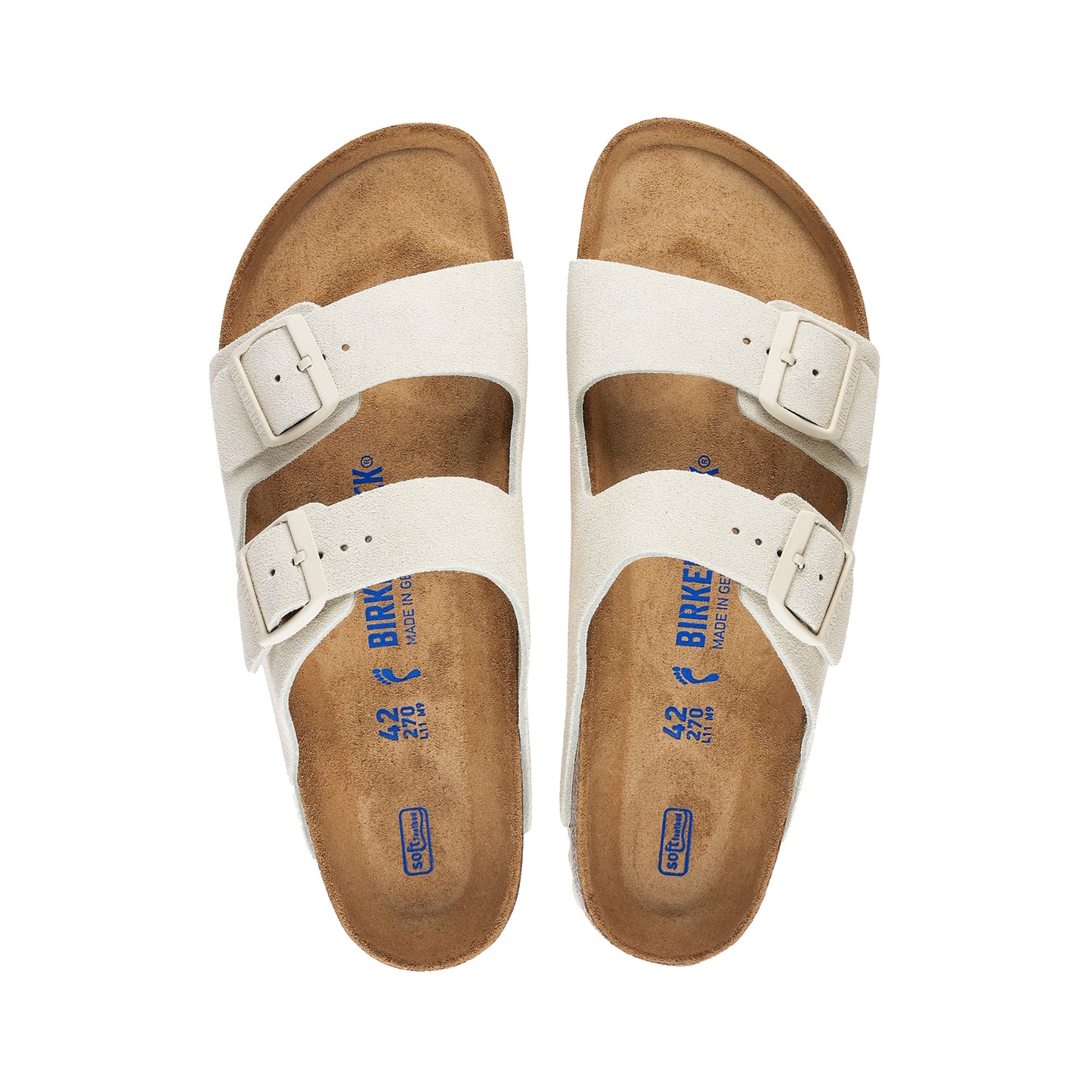 Birkenstock Arizona SFB Suede Leather Regular - Antique White