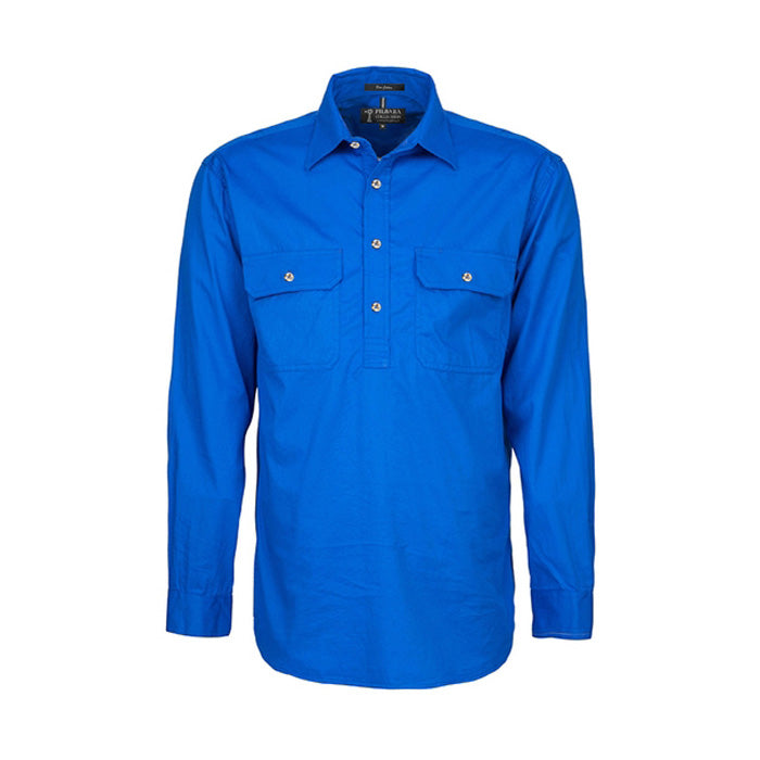 Pilbara Men's Shirt Closed Front L/S Shirts - Dark Colours