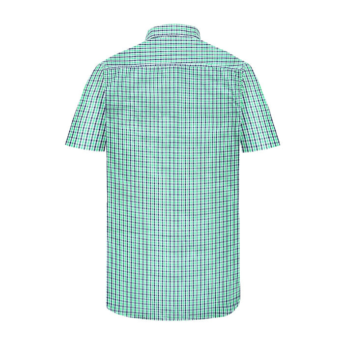 Pilbara Men’s Y/D Check S/S Shirt - Emerald/Navy/White Check