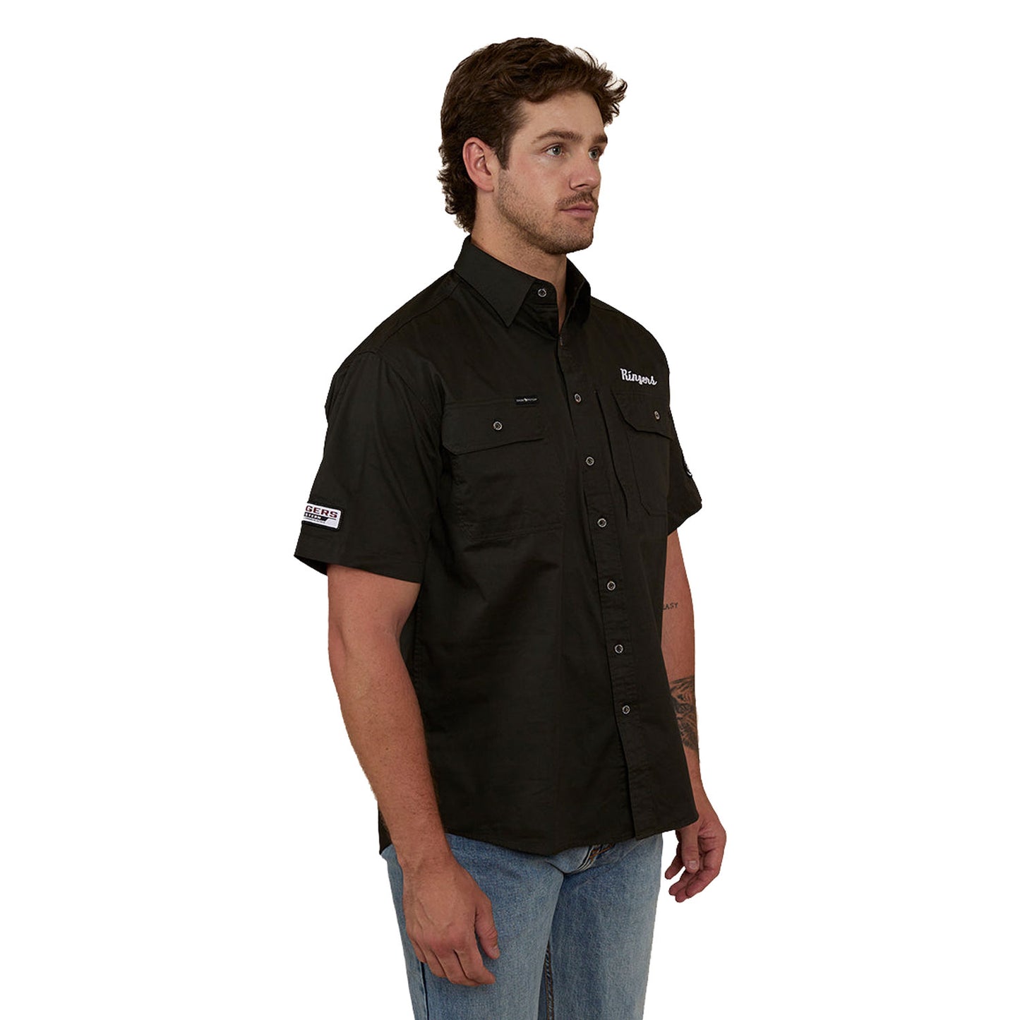 Ringers Western Big Rig Men's Short Sleeve Dress Shirt - Charcoal
