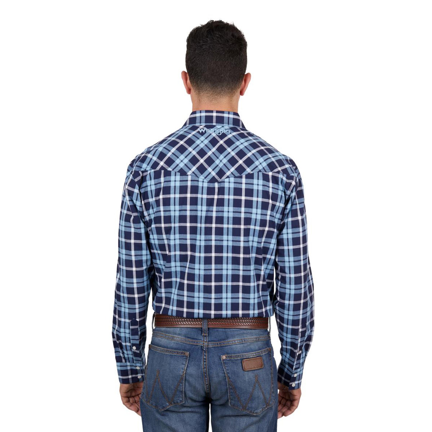 Wrangler Men's Ben Logo L/S Shirt - Navy/Blue