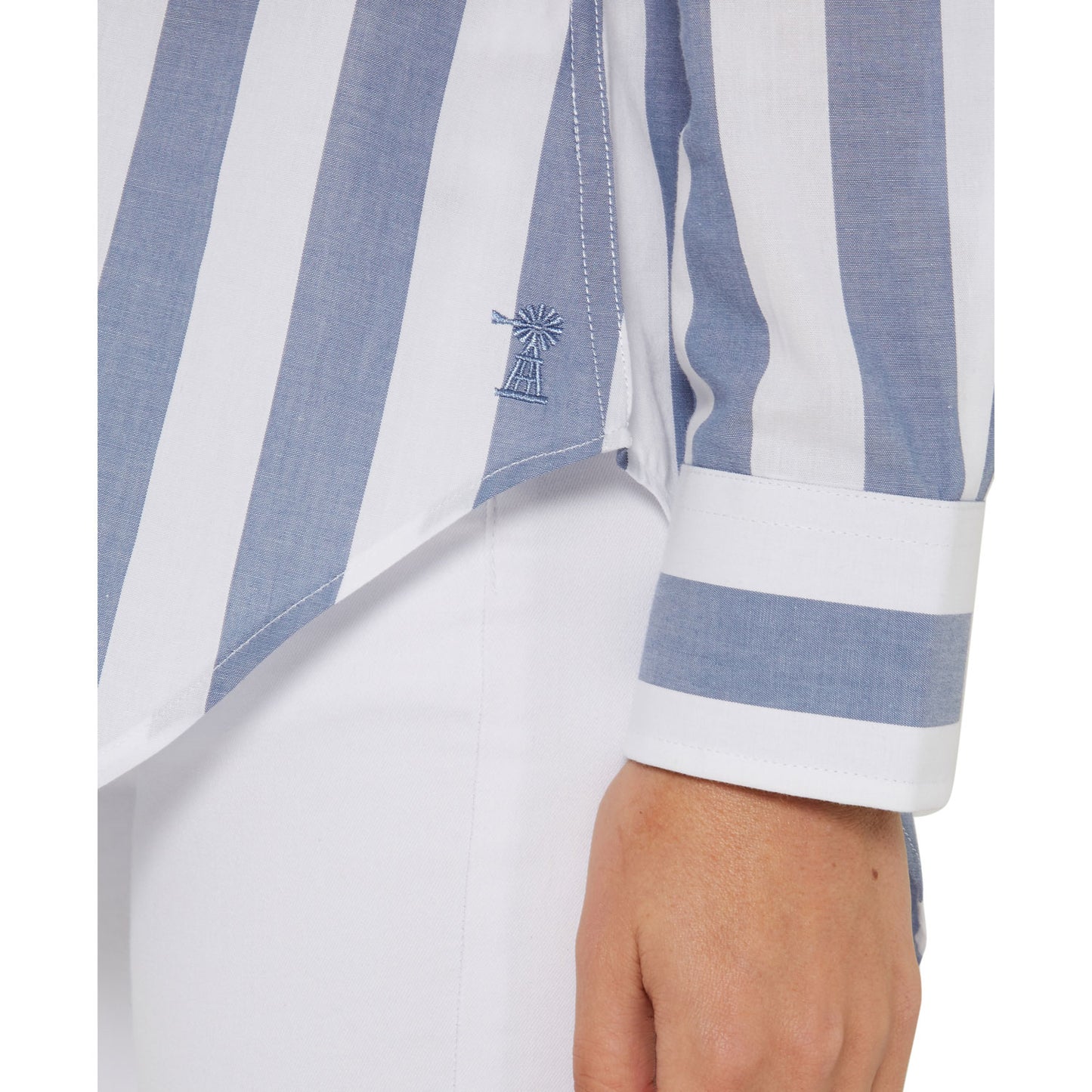 Pilbara Women's Jacquelin Classic Cotton Shirt - Chambray/White