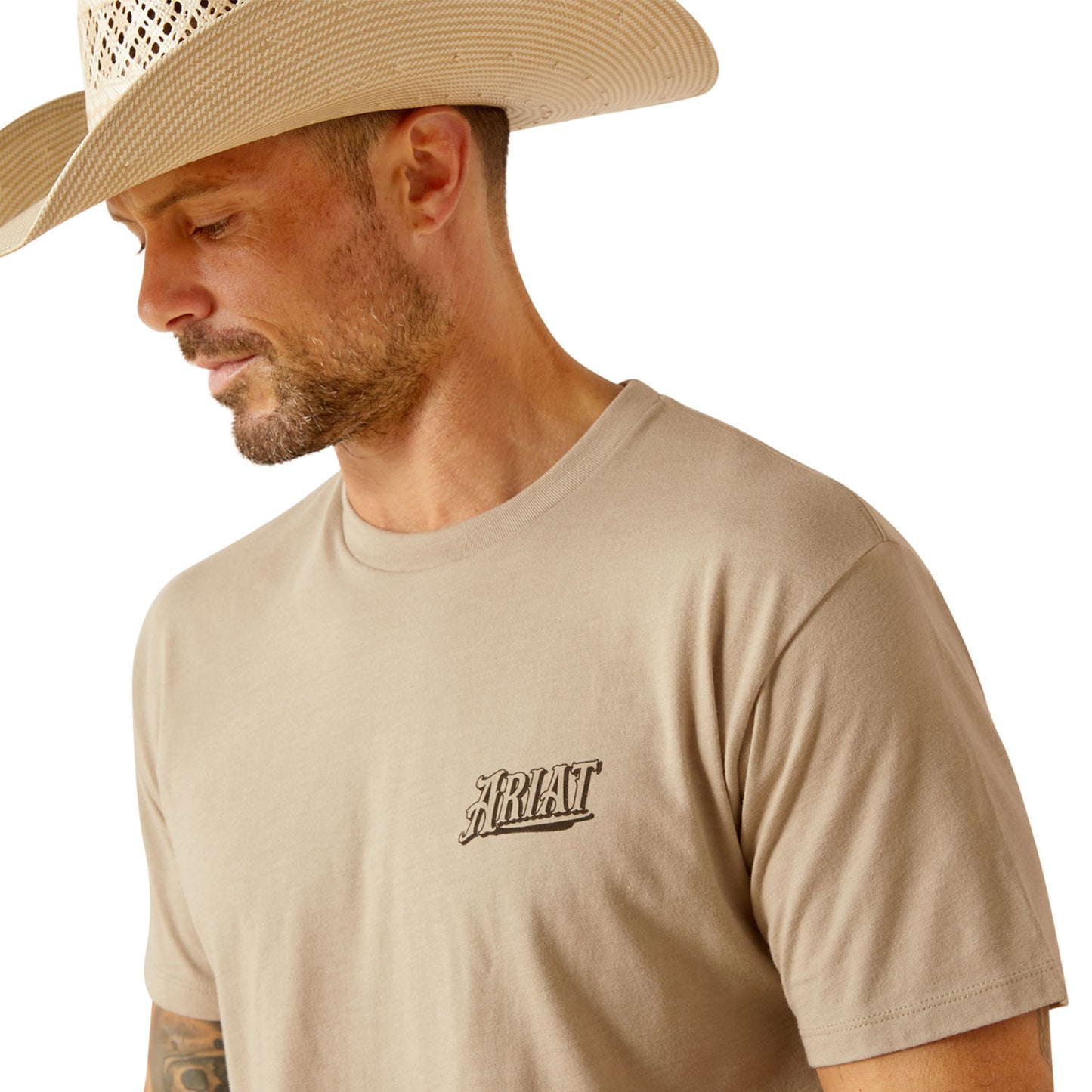 Ariat Men's Bandana Script Tee - Khaki Heather
