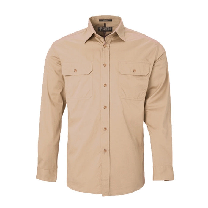 Pilbara Men's Open Front L/S Shirts - Light Colours