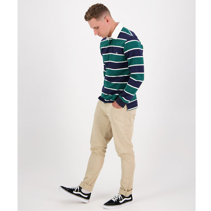 Swanndri Men's Whitson L/S Rugby Jersey - Forest/Navy