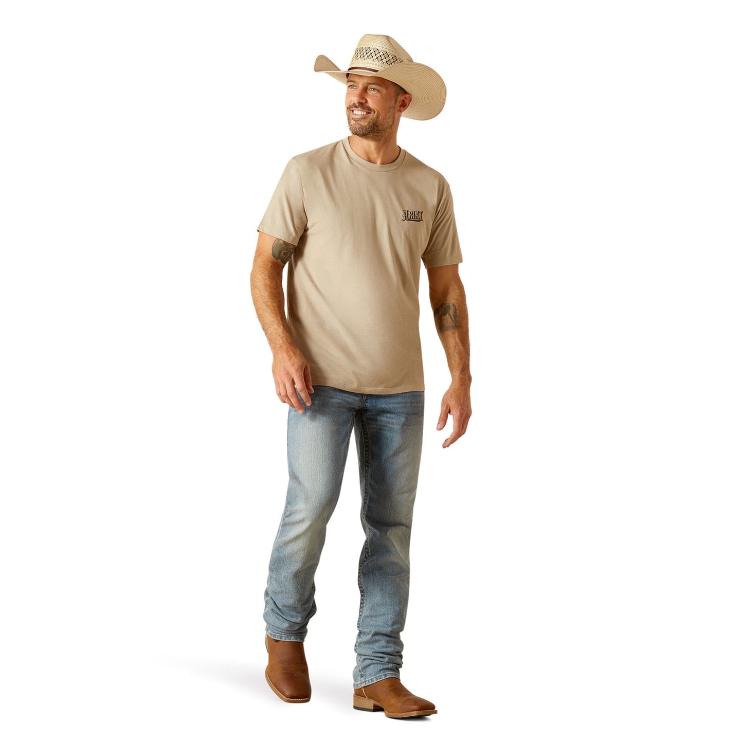 Ariat Men's Bandana Script Tee - Khaki Heather