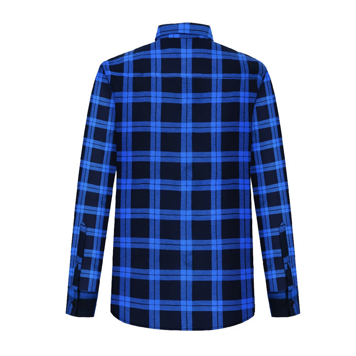 Pilbara Men's Closed Front Flannelette Shirt - Royal/Navy