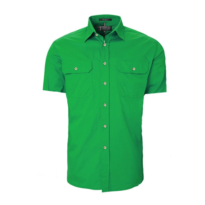 Pilbara Men's Open Front Men's S/S Shirts - Stone