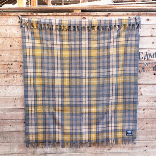 GGCo. Australian Made Heritage Recycled Wool Scottish Tartan Blanket - Gold