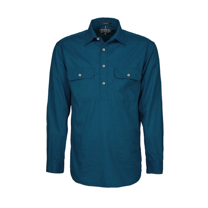 Pilbara Men's Shirt Closed Front L/S Shirts - Dark Colours