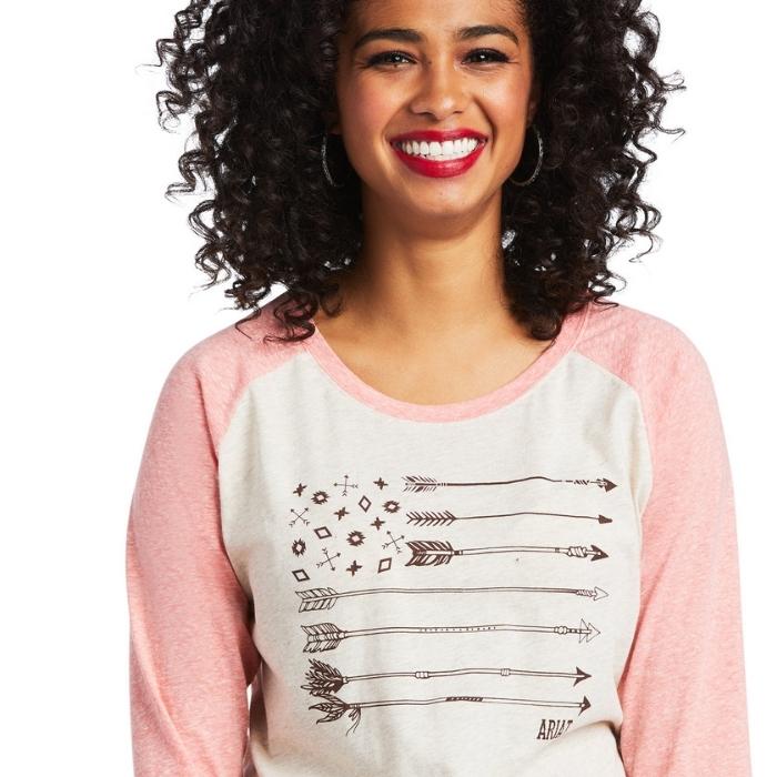 Ariat Women's Arrow Raglan Shirt - Oatmeal Heather