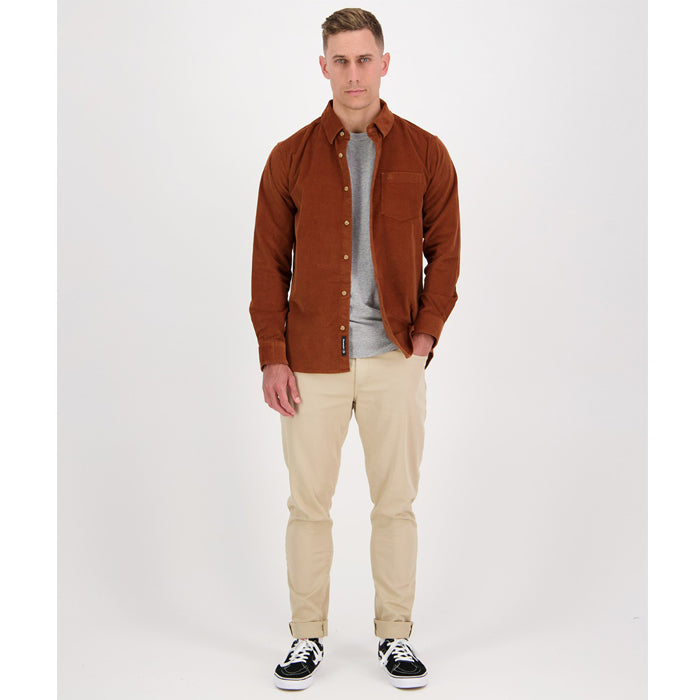 Swanndri Men's Ranfurly Corduroy Long Sleeve Shirt - Rust