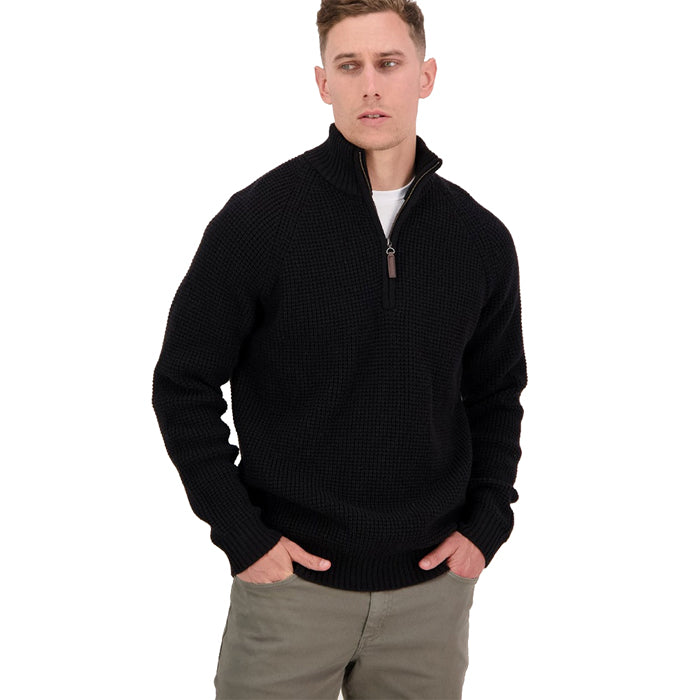 Swanndri Men's Chalky Island Waffle Jumper - Black