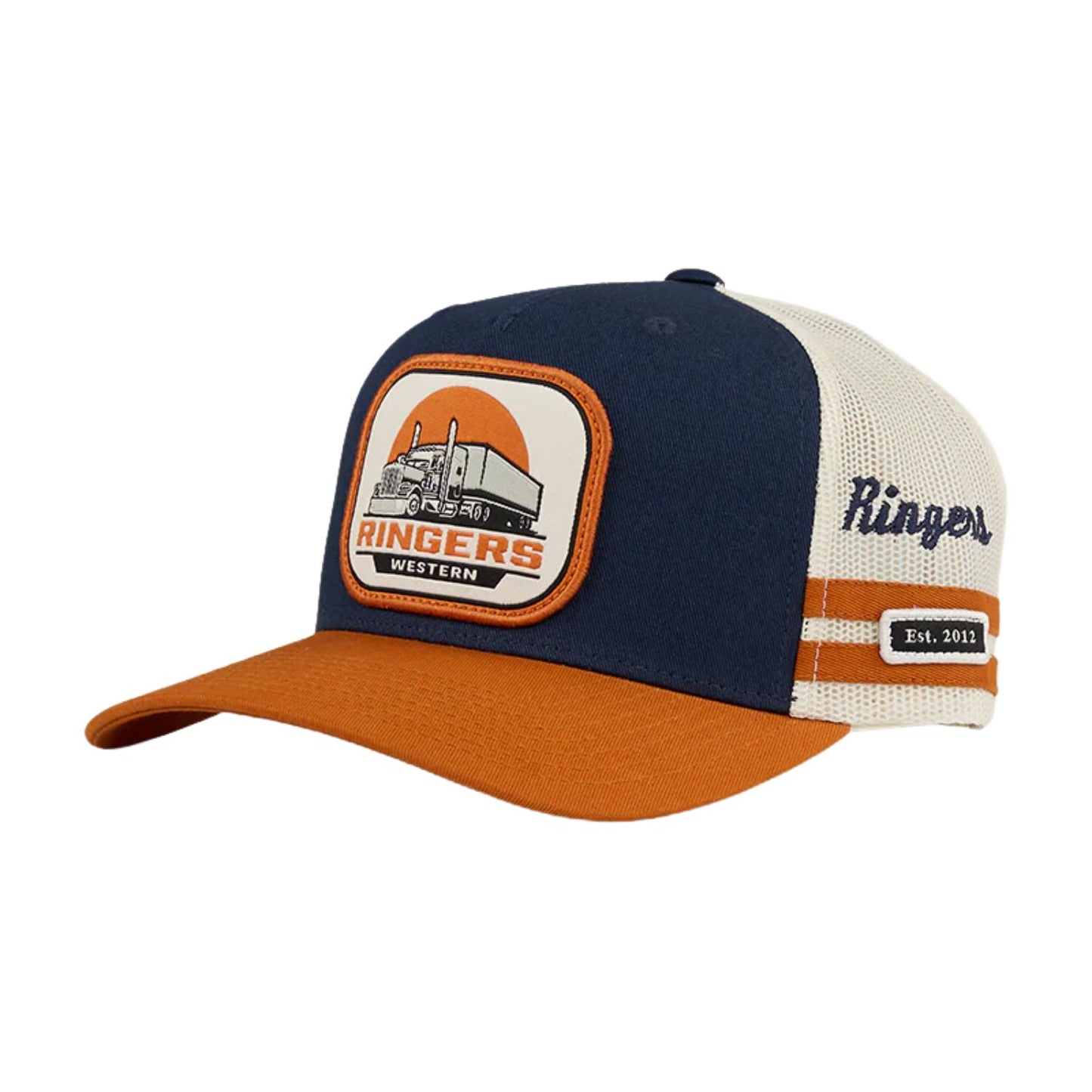 Ringers Western Big Rig Trucker Cap - Navy/Burnt Orange
