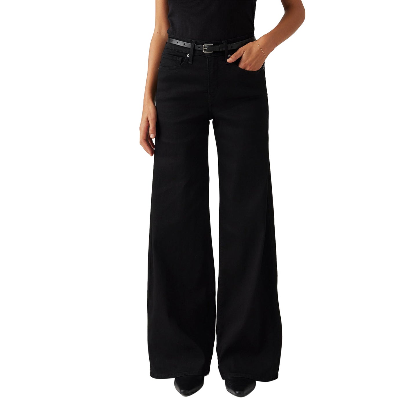 Levi's Women's 318 Shaping Wide Leg Jeans - Soft Black