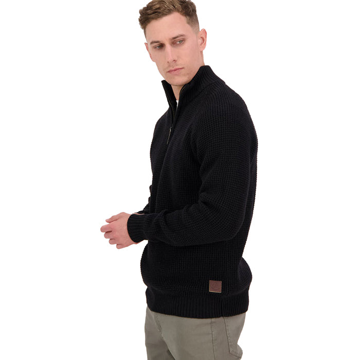 Swanndri Men's Chalky Island Waffle Jumper - Black
