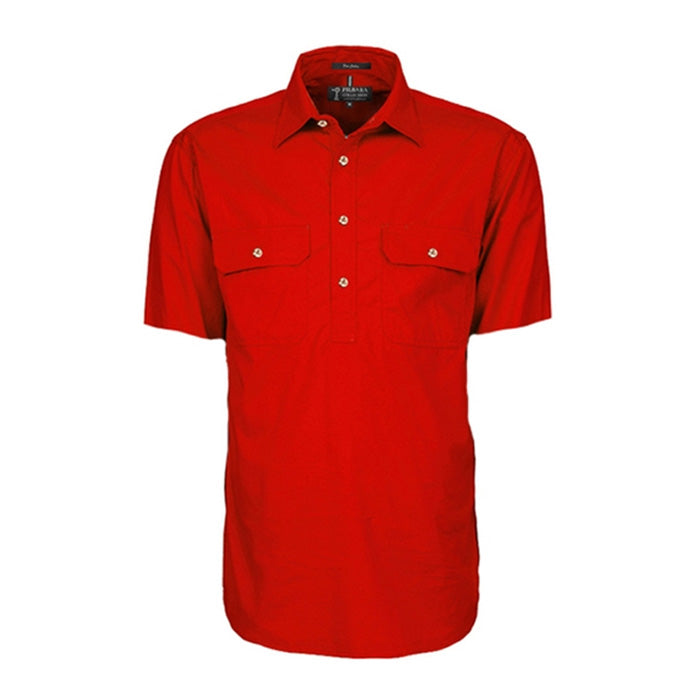 Pilbara Men's Shirt Closed Front S/S Shirts - Cobalt