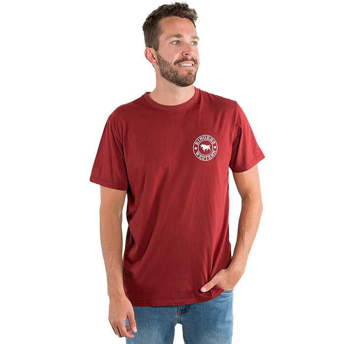 Ringers Western Signature Bull Men's Loose Fit T-Shirt - Amber/White