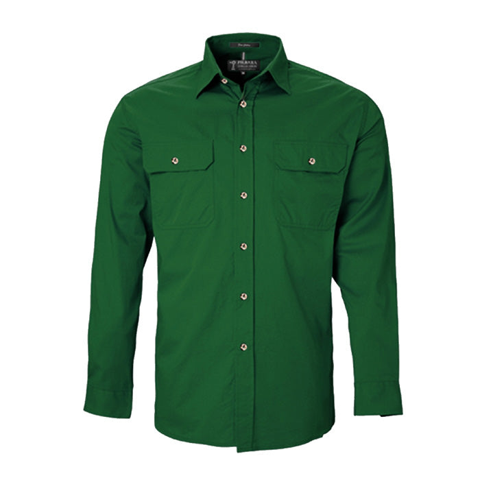 Pilbara Men's Open Front L/S Shirts - Dark Colours