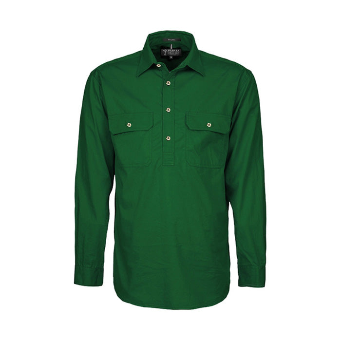 Pilbara Men's Shirt Closed Front L/S Shirts - Dark Colours
