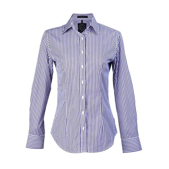 Pilbara Ladies L/S Shirt - Emerald/White