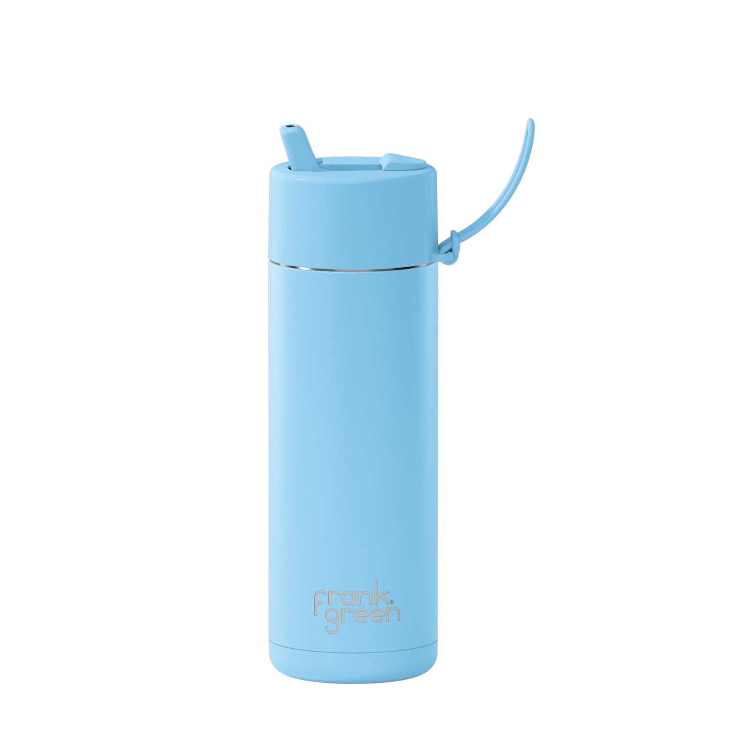 Frank Green 20oz Stainless Steel Ceramic Reusable Bottle with Flip Straw Lid - Sky Blue