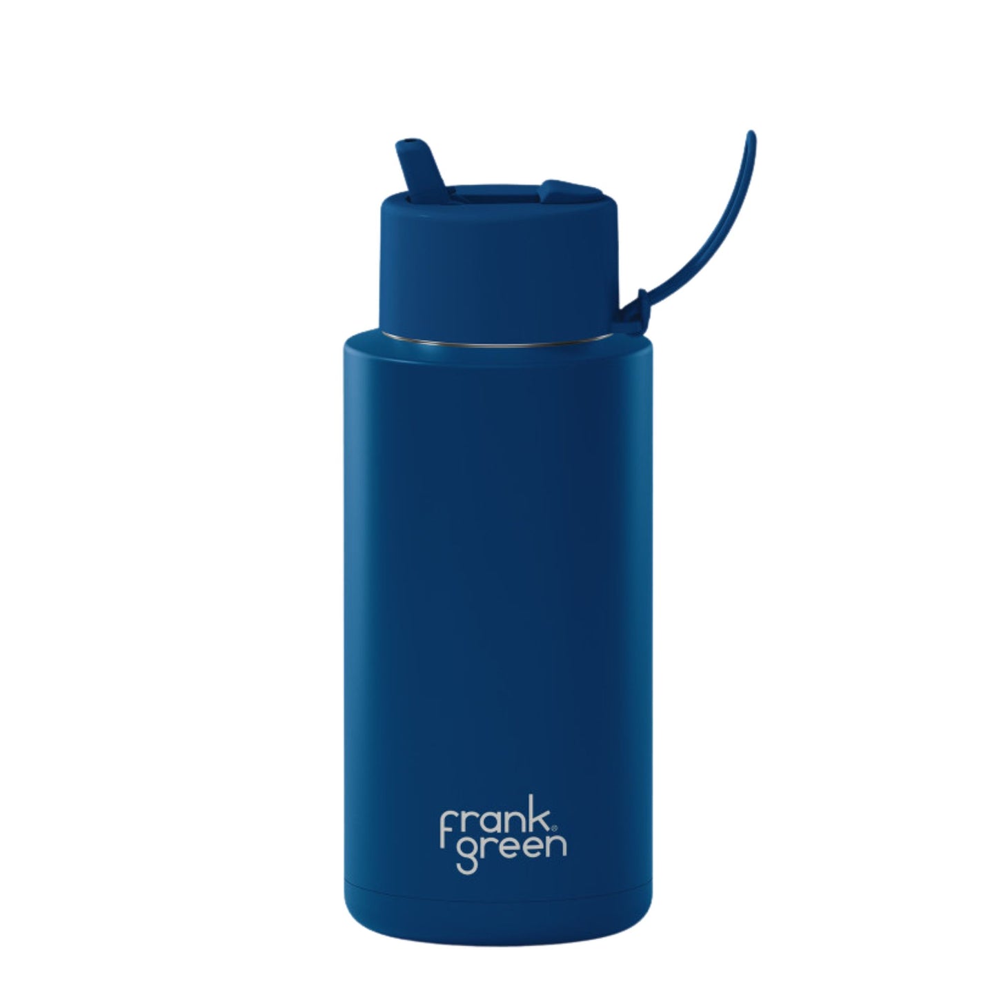 Frank Green 34oz Stainless Steel Ceramic Reusable Bottle with Flip Straw Lid - Deep Ocean