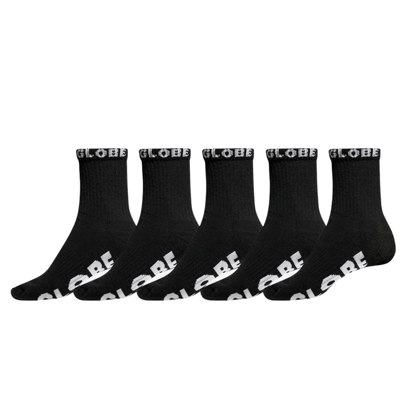 Globe Blackout Quarter Sock 5 Pack - Black/Black