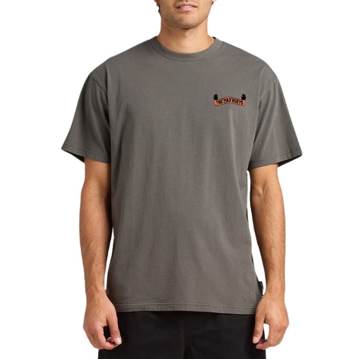 The Mad Hueys Smoked Salmon Oversized S/S Tee - Charcoal