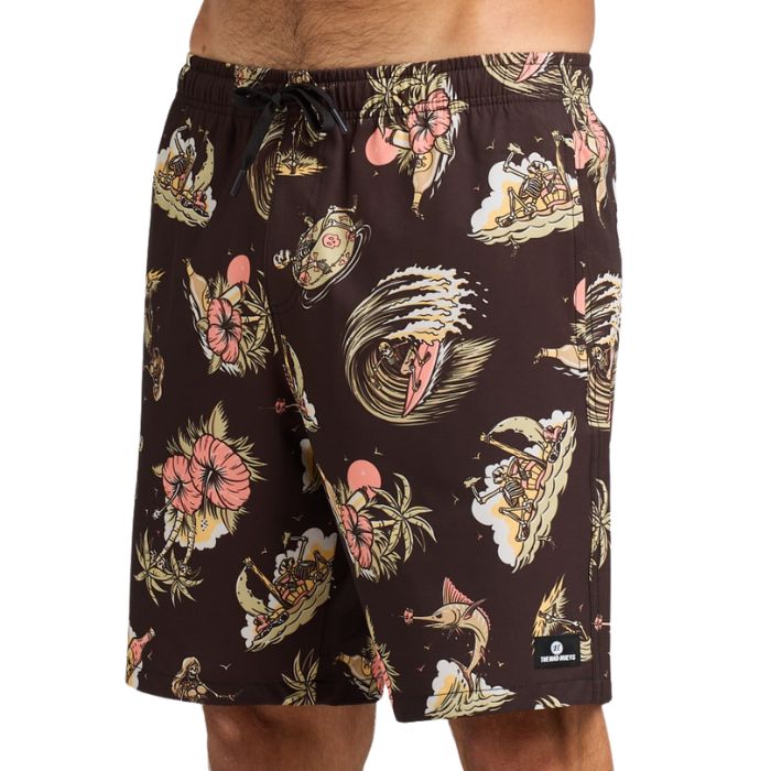 The Mad Hueys Frothin Out 19" Swim Volley Short - Vintage Black