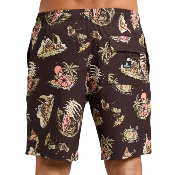 The Mad Hueys Frothin Out 19" Swim Volley Short - Vintage Black