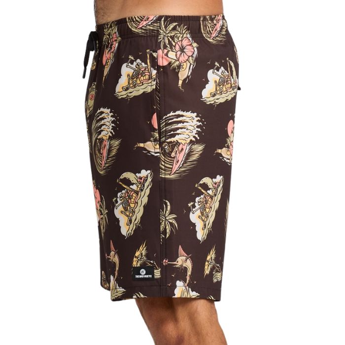The Mad Hueys Frothin Out 19" Swim Volley Short - Vintage Black