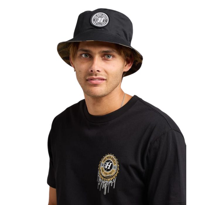 The Mad Hueys H Series Reversible Bucket Hat - Black