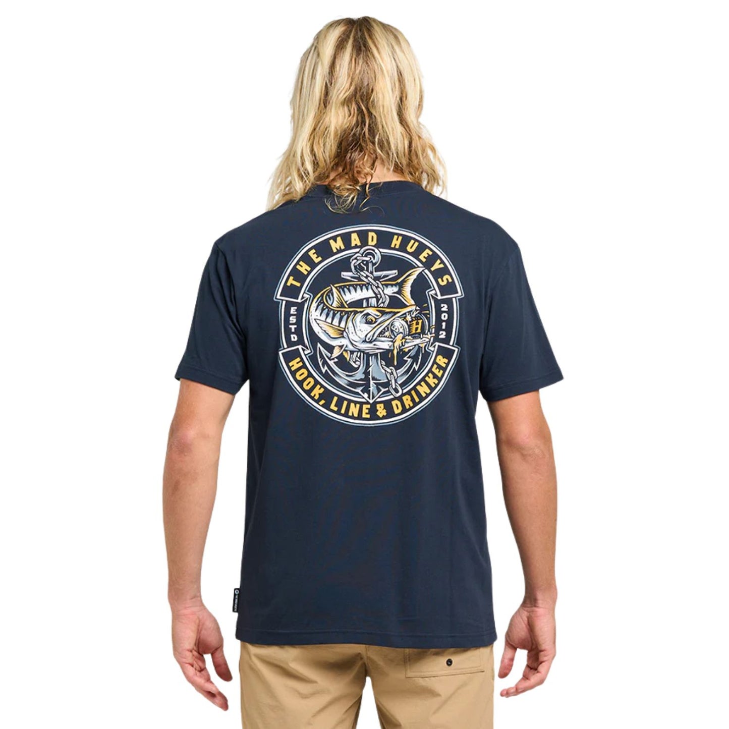 The Mad Hueys Hooked Cuda Short Sleeve Tee - Navy